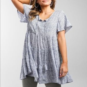 Olivaceous printed tunic